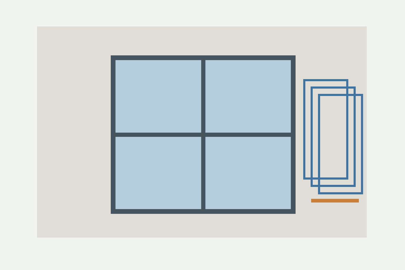 Illustratie van isolerend glas in nieuwe kozijnen